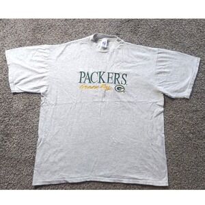 Logo 7 T-Shirt Mens XL Gray Green Bay Packers Embroidered Vintage Sportswear NFL
